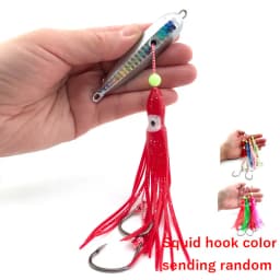 Inchiku Metal Jig Head Lure 80g 100g 120g 150g 180g 200g Luminous Squid Hook Soft Sinking Saltwater Spinning Fishing MarlinLure