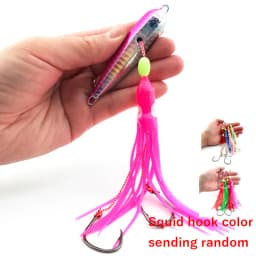 Inchiku Metal Jig Head Lure 80g 100g 120g 150g 180g 200g Luminous Squid Hook Soft Sinking Saltwater Spinning Fishing MarlinLure