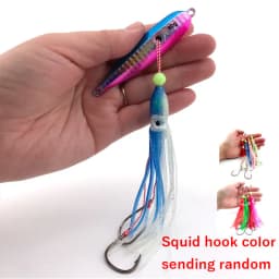 Inchiku Metal Jig Head Lure 80g 100g 120g 150g 180g 200g Luminous Squid Hook Soft Sinking Saltwater Spinning Fishing MarlinLure