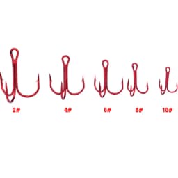 20PCS/Lot Red Anchor Hook High Carbon Steel Barbed Treble Hook Fishing Tackle Tool Accessories Sea Fishing Wild Fishing