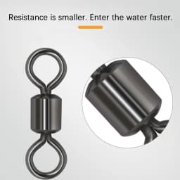 DNDYUJU 100pcs Fishing Swivels Rolling Swivels Solid Stainless Steel Rings Fishhooks Lure Connector for Fishing Accessories