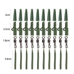 40Pcs Carp Fishing Accessories Lead Clip Quick Change Snap Swivel Tail Anti Tangle Sleeves Carp Rig Coarse Fishing Tackle Pesca