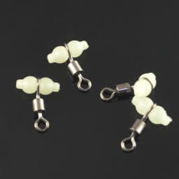 MNFT 100Pcs Luminous 3 Way Durable Fishing Swivels Sea Fishing Accessories Rolling Swivels Connector Sea Fishing Hook Size L S
