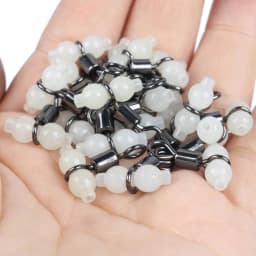 MNFT 100Pcs Luminous 3 Way Durable Fishing Swivels Sea Fishing Accessories Rolling Swivels Connector Sea Fishing Hook Size L S