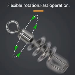 DNDYUJU 20-100pcs Fishing Rolling Swivel With Screwed Snap Stainless Steel Solid Ring Connector Fishhook Lures Fishing goods