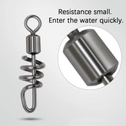 DNDYUJU 20-100pcs Fishing Rolling Swivel With Screwed Snap Stainless Steel Solid Ring Connector Fishhook Lures Fishing goods