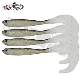 WALK FISH 4PCS Jigging Wobblers Fishing Lure 12.5cm 5.5g Shad T-tail Soft Bait Artificial Silicone Lures Bass Pike Fishing