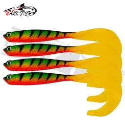 WALK FISH 4PCS Jigging Wobblers Fishing Lure 12.5cm 5.5g Shad T-tail Soft Bait Artificial Silicone Lures Bass Pike Fishing