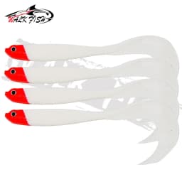 WALK FISH 4PCS Jigging Wobblers Fishing Lure 12.5cm 5.5g Shad T-tail Soft Bait Artificial Silicone Lures Bass Pike Fishing