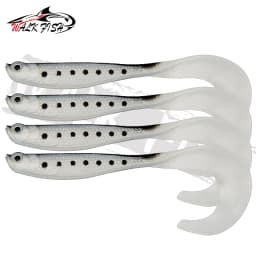 WALK FISH 4PCS Jigging Wobblers Fishing Lure 12.5cm 5.5g Shad T-tail Soft Bait Artificial Silicone Lures Bass Pike Fishing