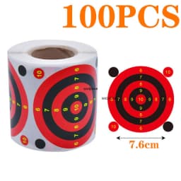 100 Sheet Sticker Targets Splatter Splash Amp Reactive Per Roll 7.50cm Self-Adhesive Colors Impact Shooting (Bullet Eye)