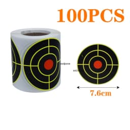 100 Sheet Sticker Targets Splatter Splash Amp Reactive Per Roll 7.50cm Self-Adhesive Colors Impact Shooting (Bullet Eye)