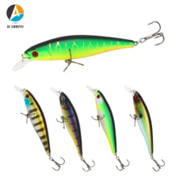 AI-SHOUYU Minnow Bait Hard Fishing Lure 95mm/15g Sinking Bait with 2 Treble Hook Crankbait Wobbler Pesca Fishing Tackle Leurre