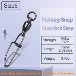 FishTrip Crosslock Snap Ball Bearing Swivels Stainless Steel Black Nickel 20~100Pack Interlock Snap Fishing Connector