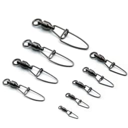 FishTrip Crosslock Snap Ball Bearing Swivels Stainless Steel Black Nickel 20~100Pack Interlock Snap Fishing Connector