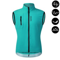 WOSAWE Ultralight Men's Cycling Windbreaker Windproof Jacket Bike Vest Water Resistant MTB Road Bicycle Long Jersey 2 Pockets
