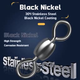 9KM Crane Swivels 50~200Pcs Fishing Barrel Swivel Line Hook Connector Brass with Stainless Rings Saltwater Freshwater 29-525LBs