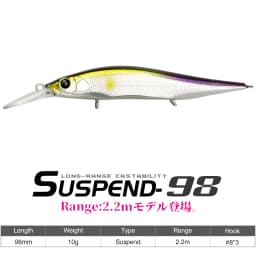 TSURINOYA 98SP Suspending Minnow Fishing Lure AURORA 98mm 10g Max 2.2m  Long Casting Bass Pike Jerkbait Hard Bait