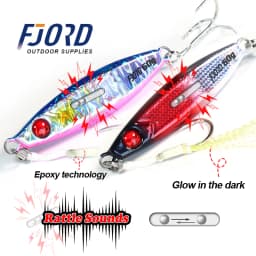 FJORD Rattle Metal Jig Fishing Lure 40g 60g 80g Night Light Jigging Shore Casting Swimbait New 2023 Sea Saltwater Fishing Tackle