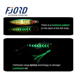 FJORD Rattle Metal Jig Fishing Lure 40g 60g 80g Night Light Jigging Shore Casting Swimbait New 2023 Sea Saltwater Fishing Tackle