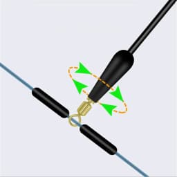 DNDYUJU 50X Fishing Gear Block Rotation Drift Fishing Floats Accessory Bobber Copper Rubber Tools Fish Float Fishing Float Base