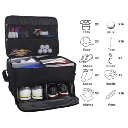 Golf Trunk Organizer Waterproof Car Golf Shoes Bag With Large Golf Storage Box For Shoes Balls Tees Clothes Gloves Accessories 