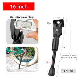 Kids Bike Kickstand Parking Stand Foot Brace Children Bicycle Side Support 12/14/16/18/20 Inch