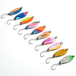 BLUX Fishing Lure 3g Mini Metal Spoon Area Trout Colorful Brass Copper Bait Freshwater Stream Tackle for Chub Perch Salmon