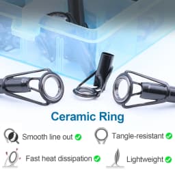 FishTrip 5Pcs Fishing Rod Guides Tip Top Repair Kit Stainless Steel Ceramic Ring 1.8mm~8.0mm Fishing Rod Building Replacement