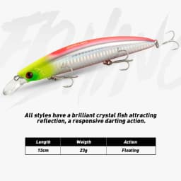 Long Casting Floating Jerkbait 130mm 23g Fishing Lure With Quality Hooks Wobbler Minnow For Seabass Perch Carp Pike