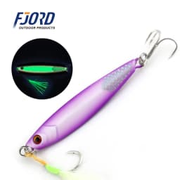 FJORD Flat Slow Glow Metal Jig Lead Fishing Lure Saltwter 20g 30g 40g 60g Shore Casting Artificial Bait Hooks Fishing Tackle