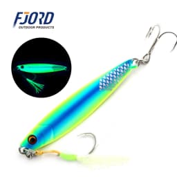 FJORD Flat Slow Glow Metal Jig Lead Fishing Lure Saltwter 20g 30g 40g 60g Shore Casting Artificial Bait Hooks Fishing Tackle
