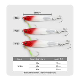 FJORD Flat Slow Glow Metal Jig Lead Fishing Lure Saltwter 20g 30g 40g 60g Shore Casting Artificial Bait Hooks Fishing Tackle