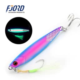 FJORD Flat Slow Glow Metal Jig Lead Fishing Lure Saltwter 20g 30g 40g 60g Shore Casting Artificial Bait Hooks Fishing Tackle