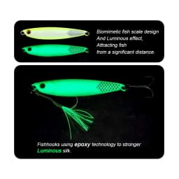 FJORD Flat Slow Glow Metal Jig Lead Fishing Lure Saltwter 20g 30g 40g 60g Shore Casting Artificial Bait Hooks Fishing Tackle