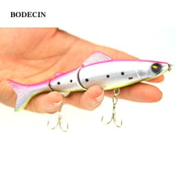 1pc 17.7g 125mm Crankbaits Fishing Lures Hard Bait Artificial Wobbler For Pike Peche 3 Segments Minnow Swimbait With Steel Ball