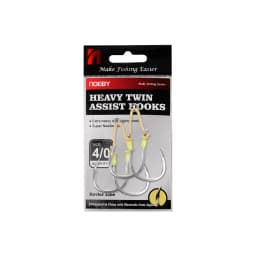 Noeby Heavy Duty Twin Assist Metal Jig Hook Large Target With Shore Jigs Super Needle Point Sharp High Strength Sea Fishing Hook