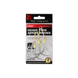 Noeby Heavy Duty Twin Assist Metal Jig Hook Large Target With Shore Jigs Super Needle Point Sharp High Strength Sea Fishing Hook