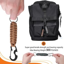 Paracord Keychain Military Braided Core Rope Carabiner Bottle Opener Outdoor Emergency Knot Survival Tools for Camping Hiking