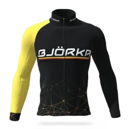 BJORKA Winter Cycling Thermal Fleece Long Sleeve Jerseys Chamarras De Hombres Men's Pro Team Bicycle Jackets 3 Rear Pockets Coat