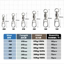 JIGGING PRO Stainless Steel Ball Bearing Swivel Quick Snap Fishing Accessories Professional Fishing Tackle