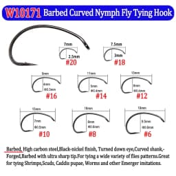 200pcs Barbed and Barbless Fishing Fly Hook Nymphs Pupa Egg Fly Dry Fly Wet Fly Jig Nymph Hook Caddis Streamer Fly Tying Hook