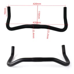 Bike Handlebar Rest Bend Bar Aluminum Alloy 22.2 *25.4*420mm Single Speed Bike Track Fixed Gear Road Bicycle bullhorn Handlebar