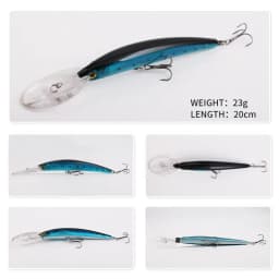 1Pcs Big Minnow 17cm 23g Wobblers Fishing Lures Deep Diving Artificial Hard Bait Trolling Boat Sea Bass Pike Fishing Acesssories