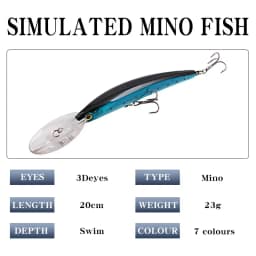 1Pcs Big Minnow 17cm 23g Wobblers Fishing Lures Deep Diving Artificial Hard Bait Trolling Boat Sea Bass Pike Fishing Acesssories