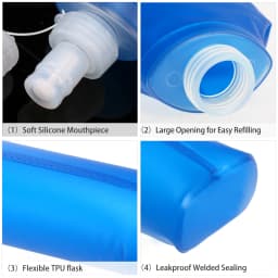 500mml / 300ml Outdoor Sport Camping Running Sport Bicycle Soft Water Bottle Folding TPU Soft Flask Water Bag