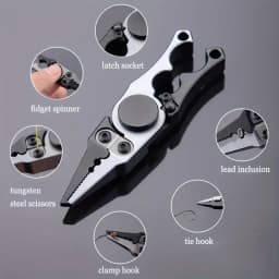 1 PCS Durable Aluminum Alloy Fishing Pliers with Gyro and Tungsten Steel Blade for Easy Catches Fishing Equipment Fishing Tools