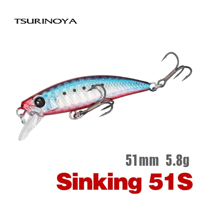 TSURINOYA Intruder 51S Sinking Minnow Stream Fishing Lure 51mm 5.8g Artificial Hard Bait For Trout Ajing Jerkbait River Baits