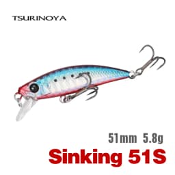TSURINOYA Intruder 51S Sinking Minnow Stream Fishing Lure 51mm 5.8g Artificial Hard Bait For Trout Ajing Jerkbait River Baits