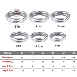 100pcs Stainless Steel 3#-8# Fishing Split Rings for Crank Hard Bait Silver Double Loop Split Open Carp Tool Fishing Accessories